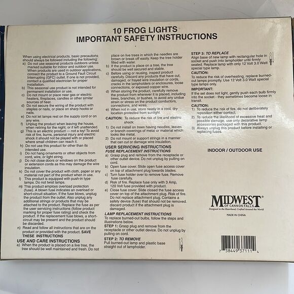 Vintage New in Box Reflections Midwest of Cannon Falls frog string lights - Picture 3 of 5